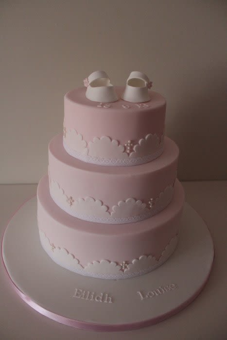 3 Tier Baptism Cake for Girls