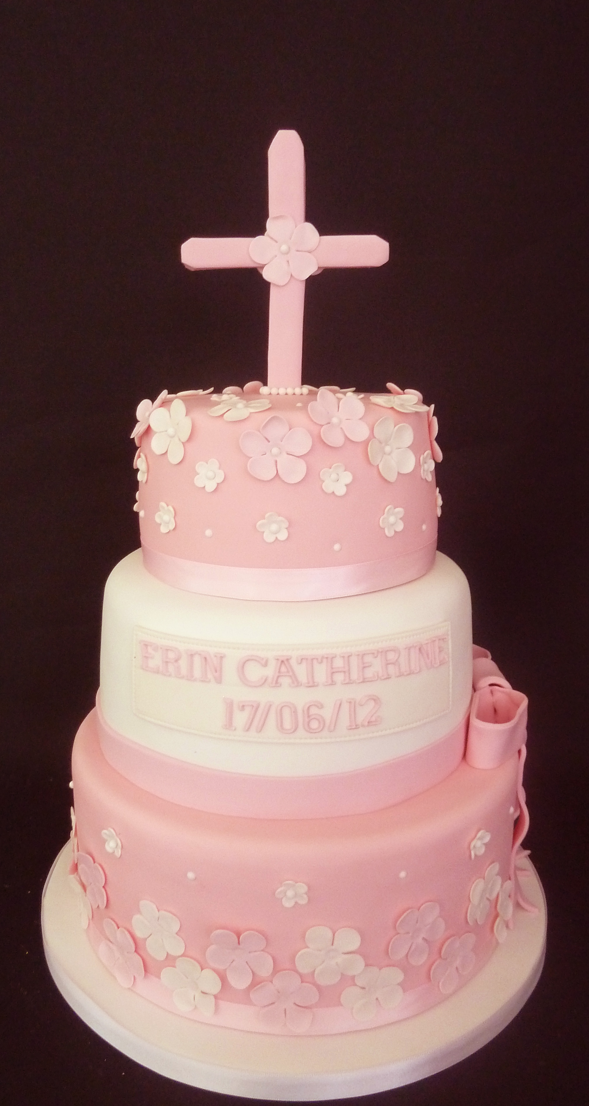 3 Tier Christening Cake