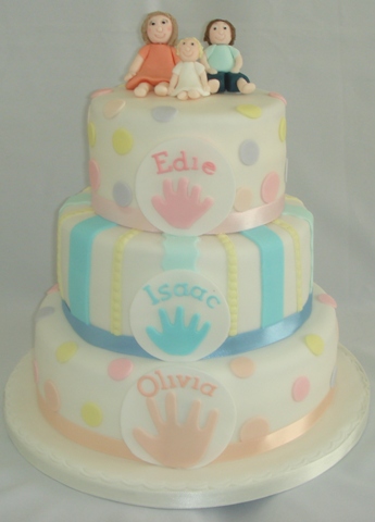 3 Tier Christening Cake