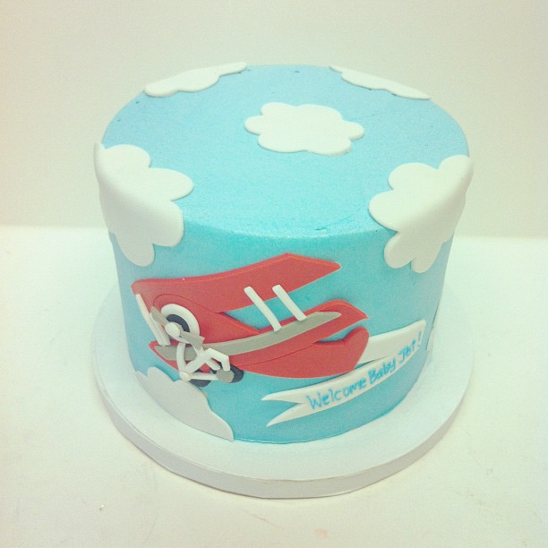 Airplane Baby Shower Cake