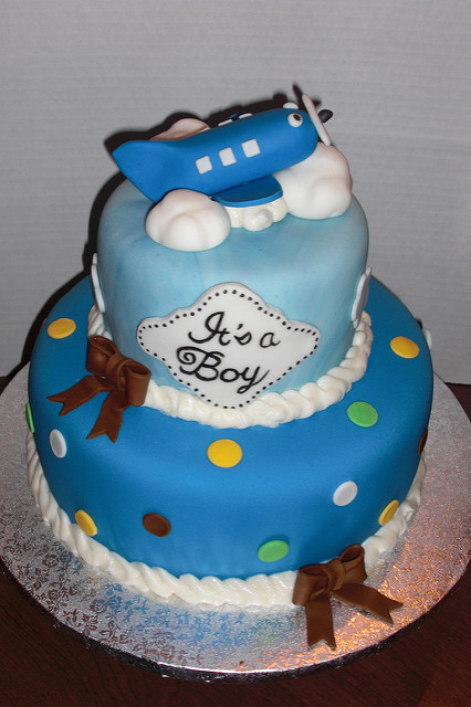 Airplane Baby Shower Cake