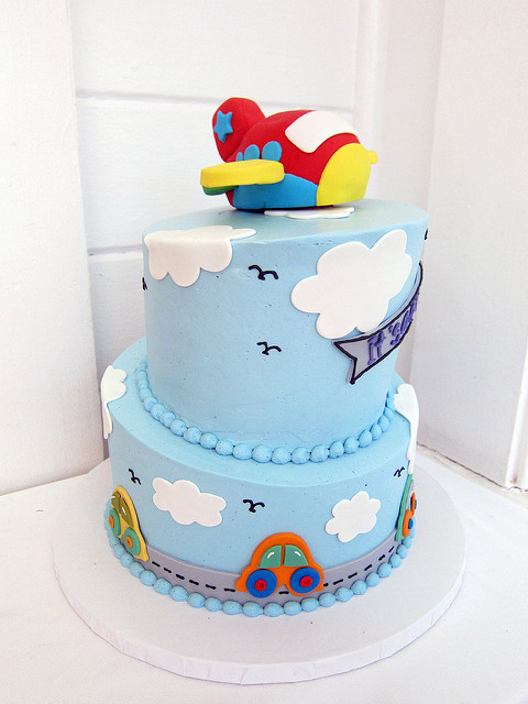 Airplane Baby Shower Cake