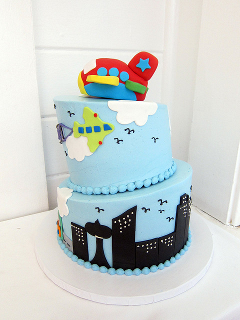 Airplane Baby Shower Cake