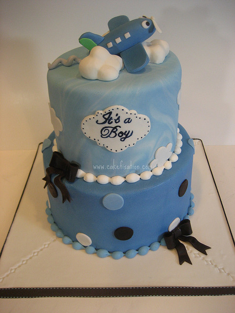 Airplane Baby Shower Cake