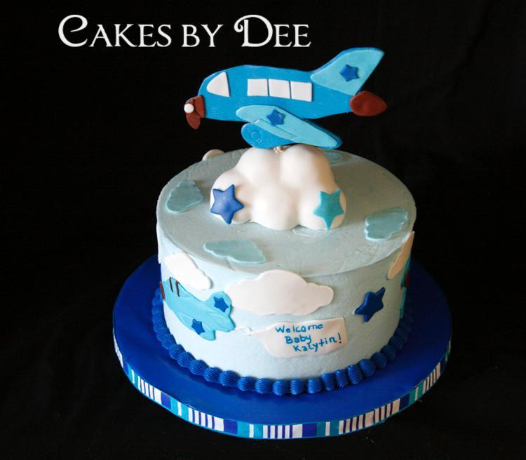 Airplane Baby Shower Cake