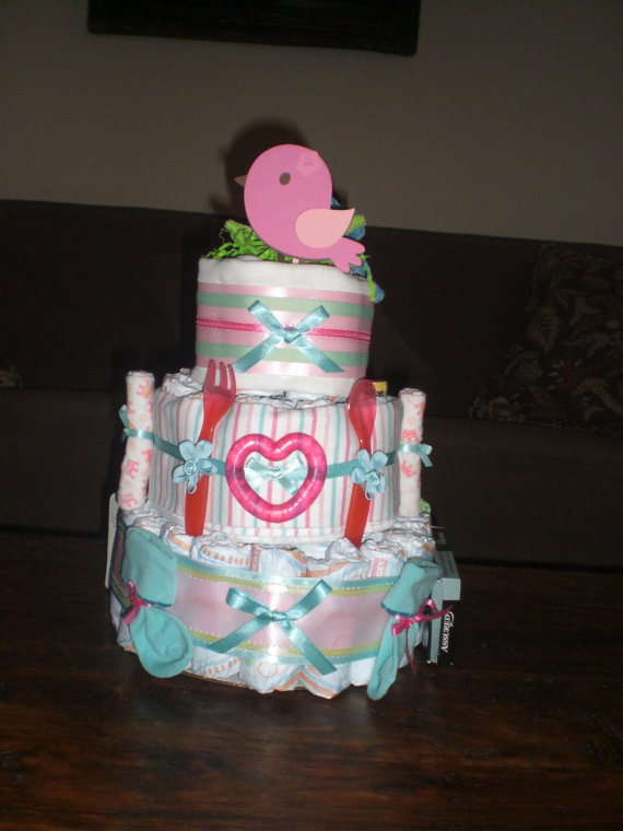 10 Photos of Diaper Cakes Pink And Blue Stars