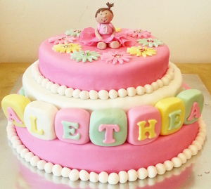 Baby Girls 1st Birthday Cake