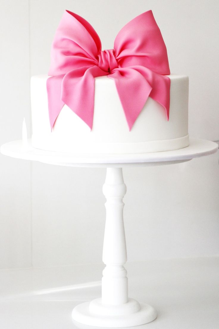 Baby Shower Cake with Pink Bow