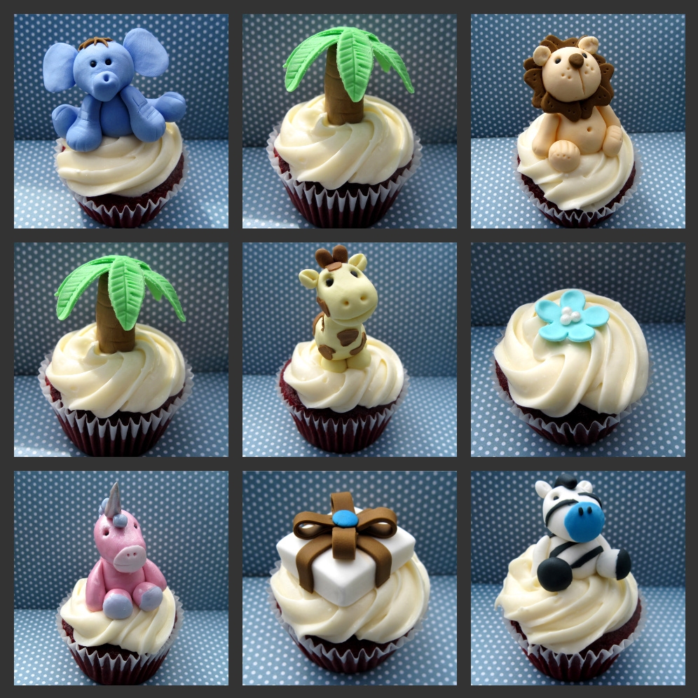 Baby Shower Cakes Jungle Animals Cupcakes