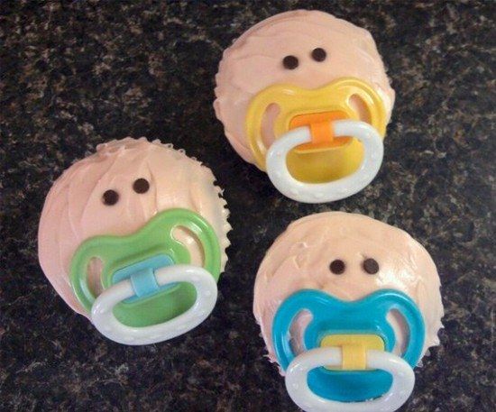 Baby Shower Cupcakes with Pacifiers