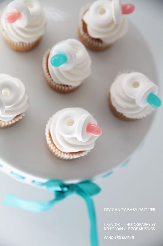 Baby Shower Pacifier Cupcakes