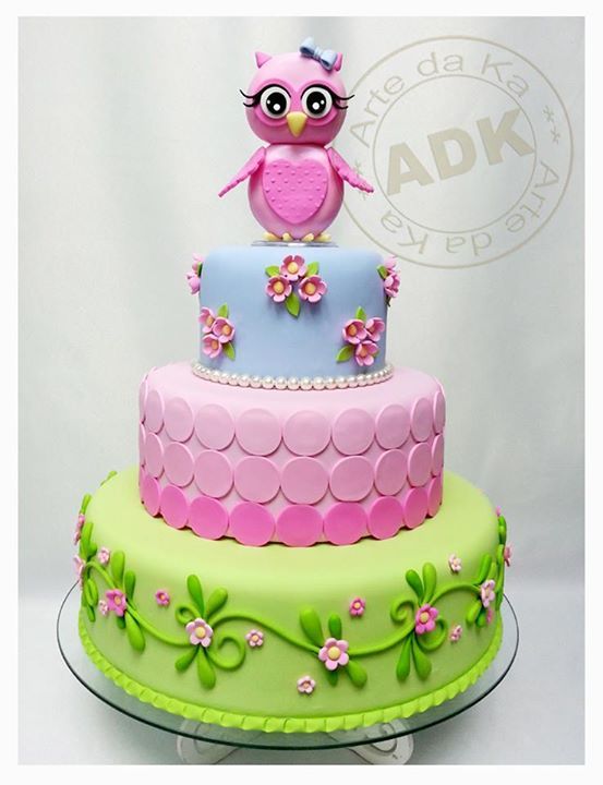 Beautiful Owl Birthday Cake