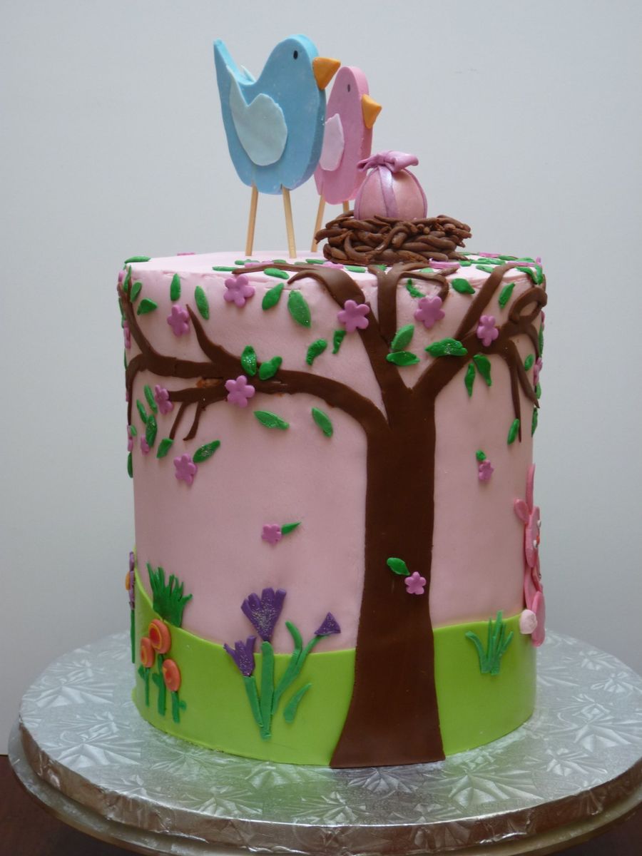 Bird Baby Shower Cake