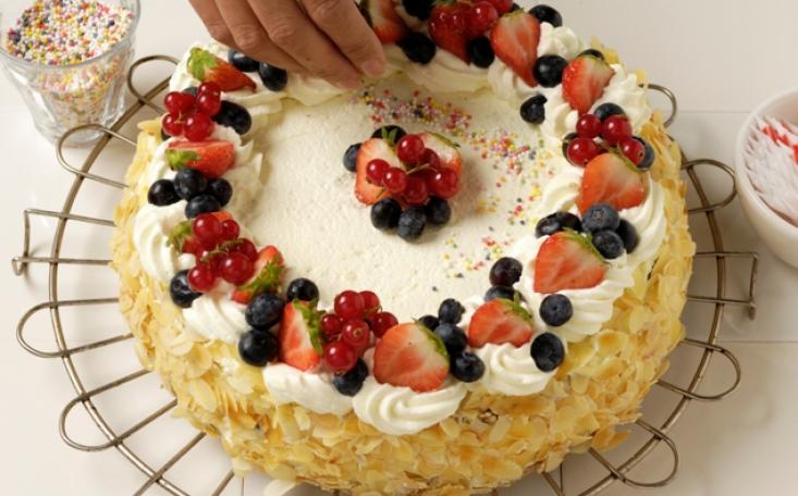 Birthday Cake with Fruits