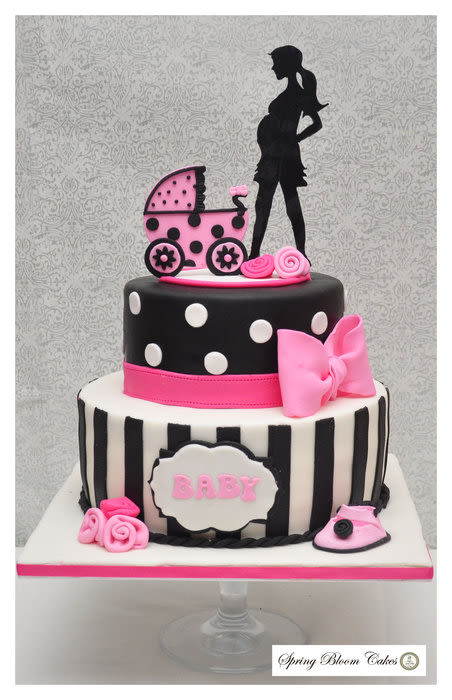 11 Photos of Red Black And White Baby Shower Cakes