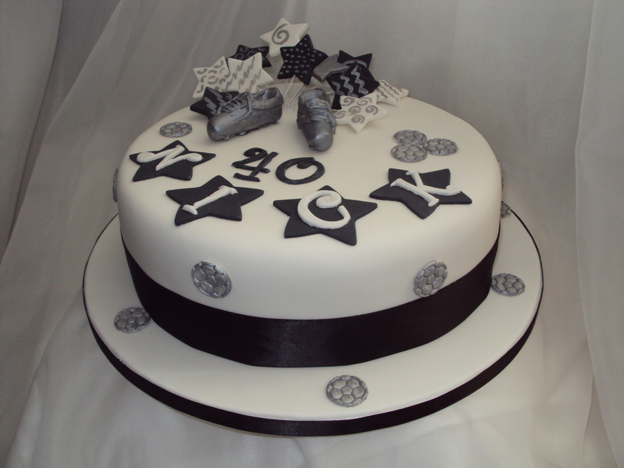 Black and Silver Birthday Cake