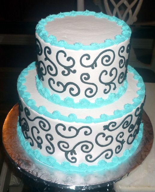 Black and Teal Cake