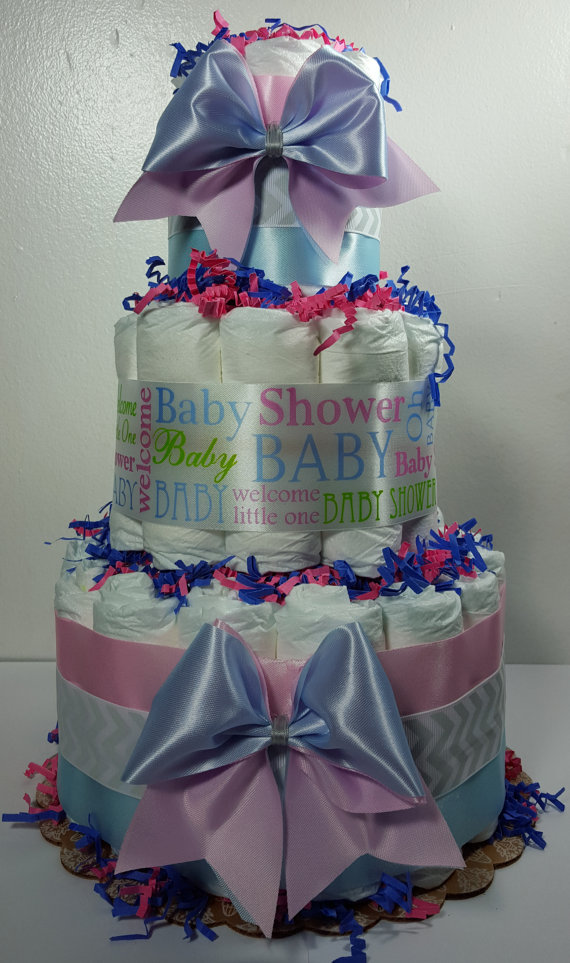 Blue and Pink Gender Reveal Cake