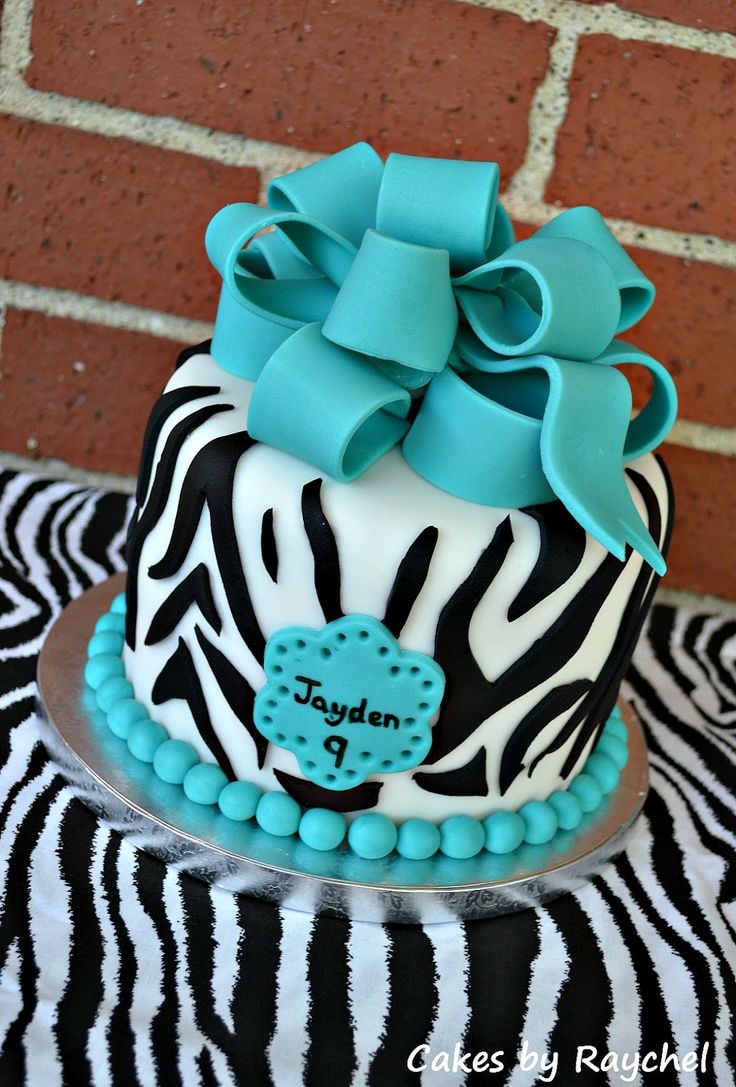 Blue and Pink Zebra Print Cakes