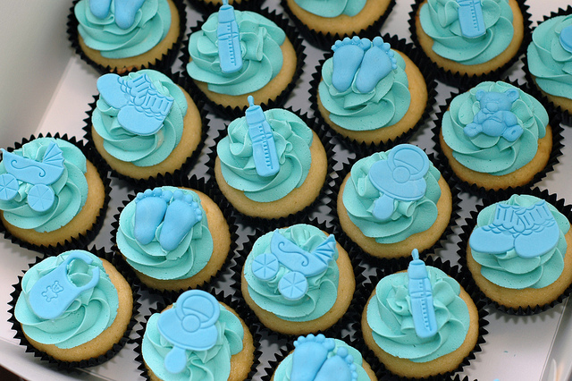 Blue Baby Shower Cupcakes