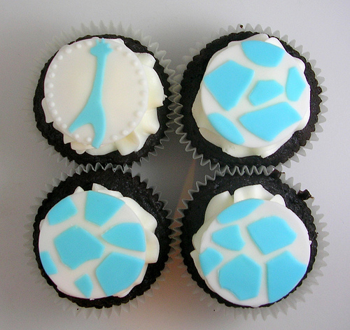 Blue Safari Baby Shower Cupcakes