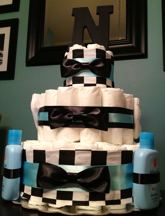 Bow Tie Baby Shower Cake