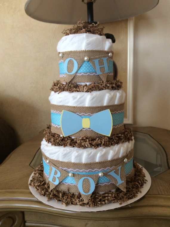 Bow Tie Baby Shower Diaper Cake