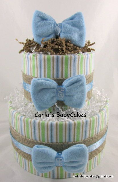 Bow Tie Baby Shower Diaper Cake