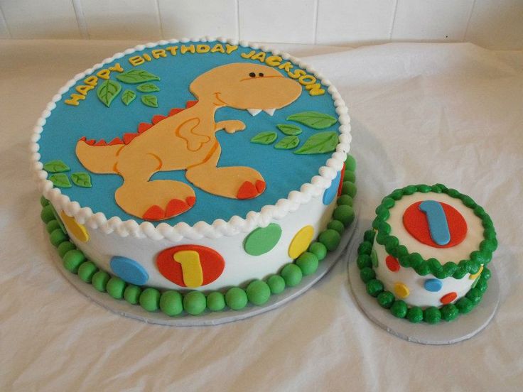Boys 1st Birthday Dinosaur Cake
