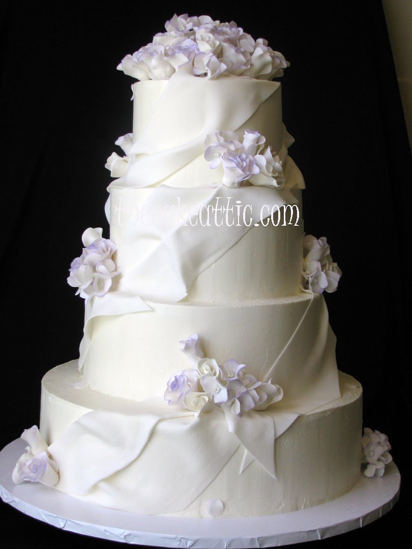 Buttercream Wedding Cake with Fondant Flowers