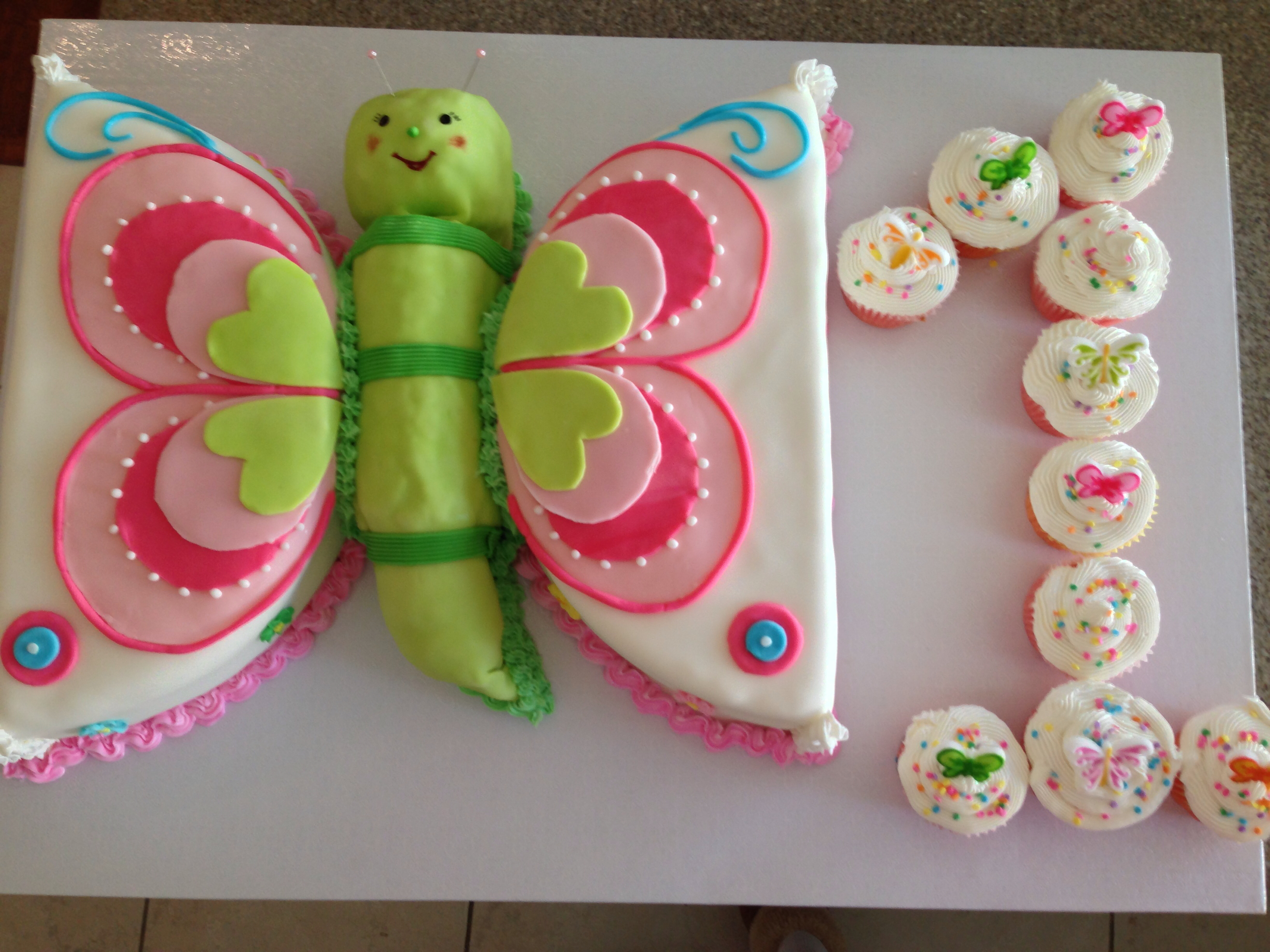 Butterfly 1st Birthday Cake