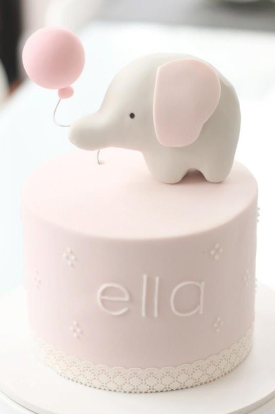 Cute Baby Girl Elephant Cake