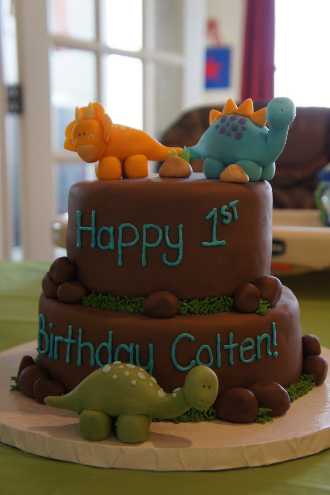 Dinosaur 1st Birthday Cake