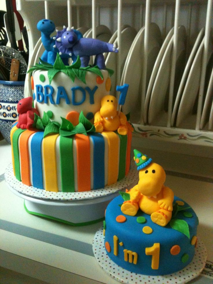 Dinosaur 1st Birthday Smash Cake