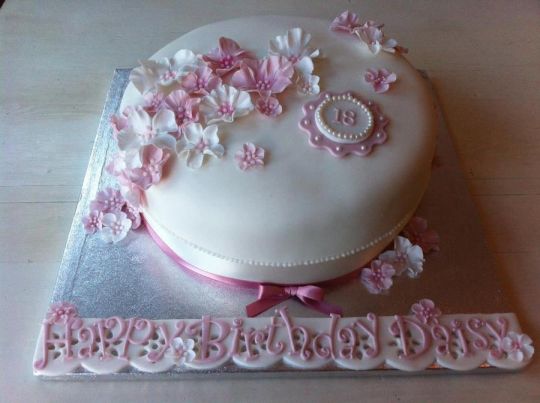 Elegant Pink Birthday Cake