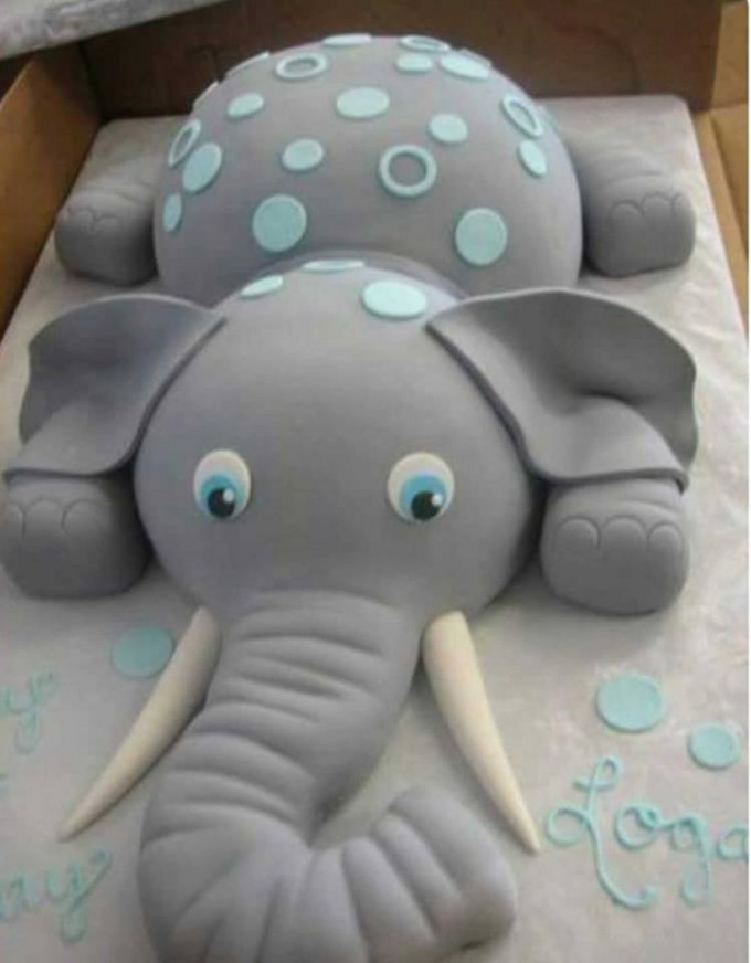 Elephant Baby Shower Cake