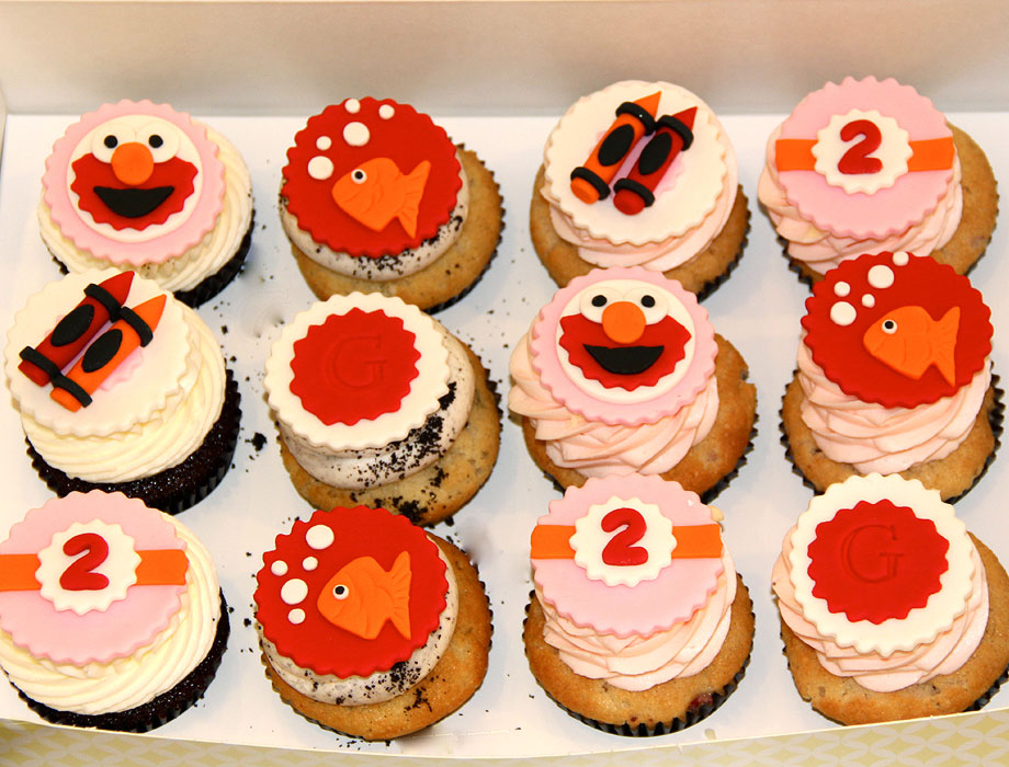 Elmo Birthday Cupcakes