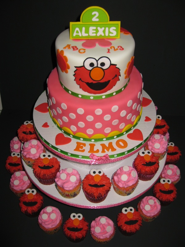 Elmo Cupcake Birthday Cakes for Girls