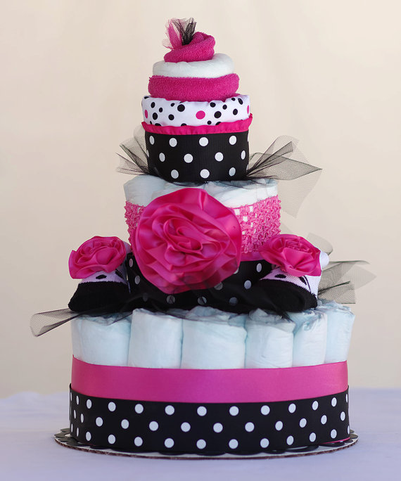 Fancy Baby Shower Diaper Cake