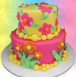 Flower Power Wedding Cake