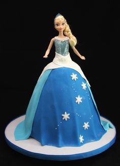 Frozen Elsa Barbie Doll Cake