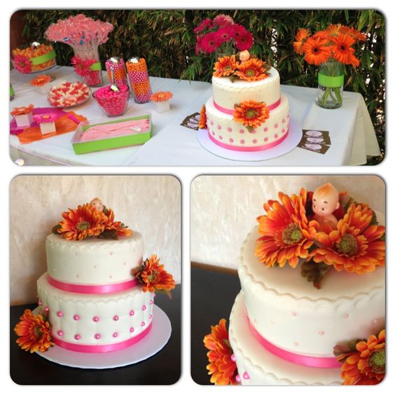 Gerber Daisy Baby Shower Cake