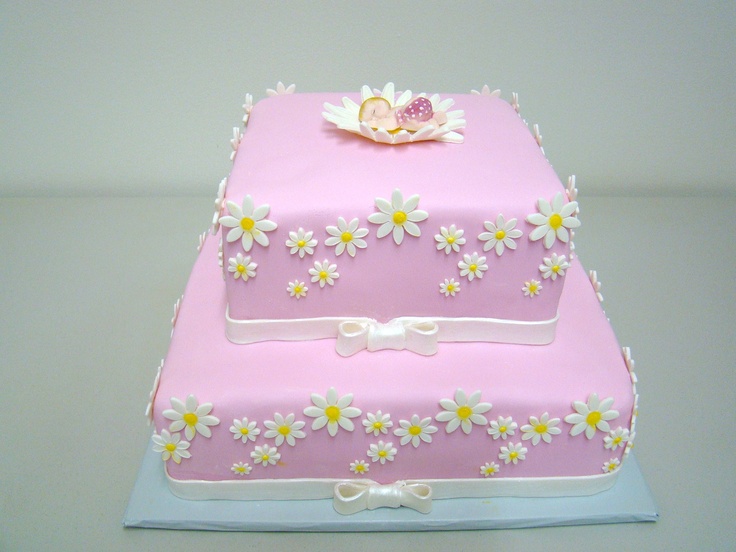 Girl Baby Shower Daisy Cake