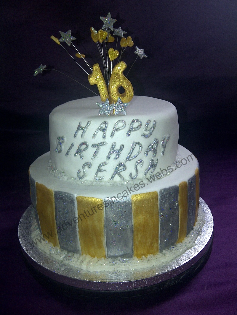 Gold and Silver Birthday Cakes