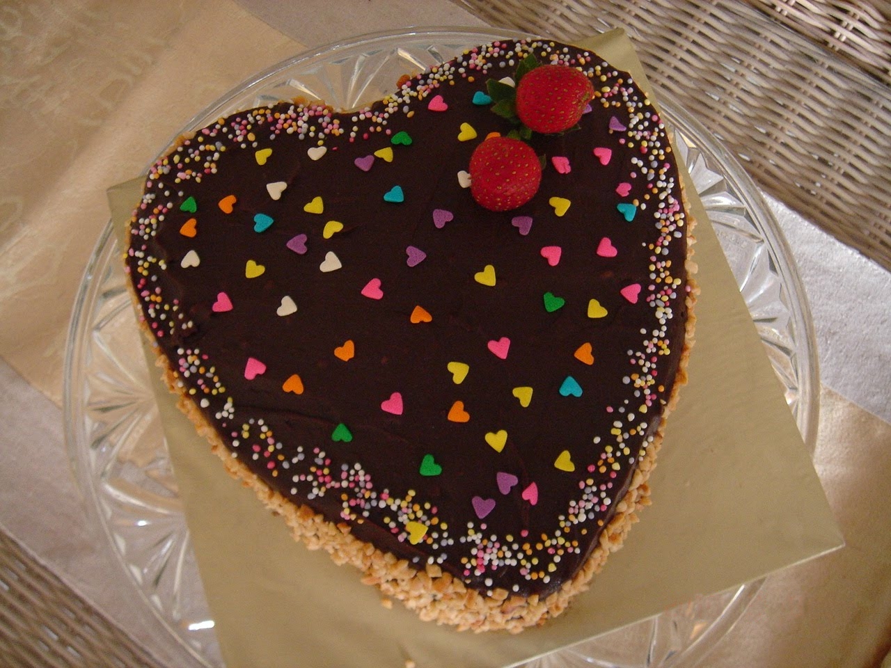 Heart Shaped Birthday Chocolate Cake