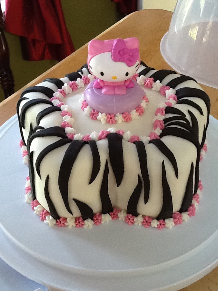 Hello Kitty Zebra Birthday Cakes