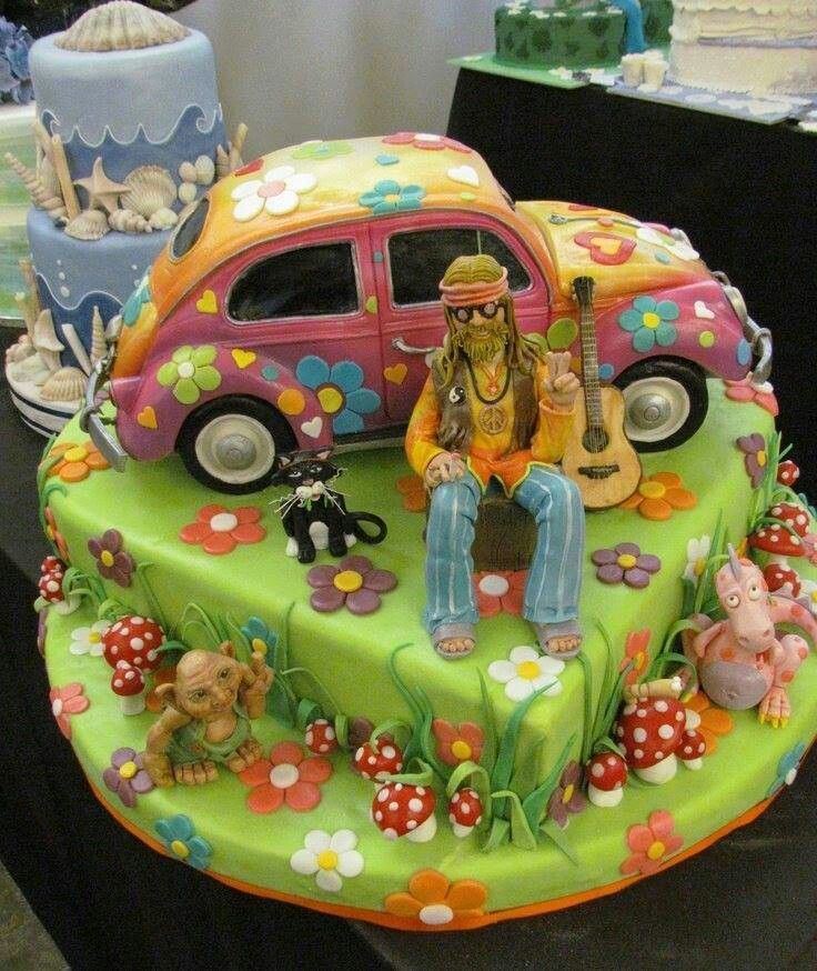 Hippie Birthday Cake