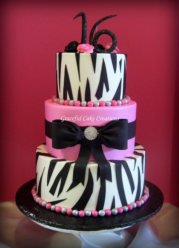 9 Photos of Hot Pink And Zebra Print Birthday Cakes