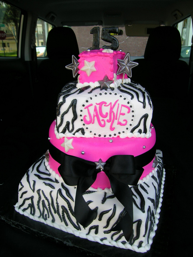 Hot Pink Zebra Cake