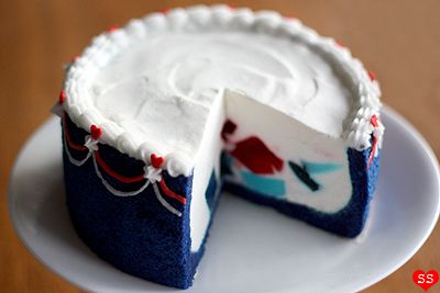 Jewel Red White & Blue Cake